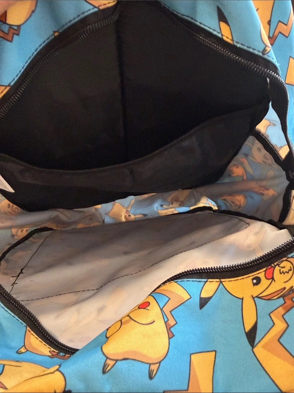 Kids Pikachu Print Blue Backpack - Cute Character School Bag